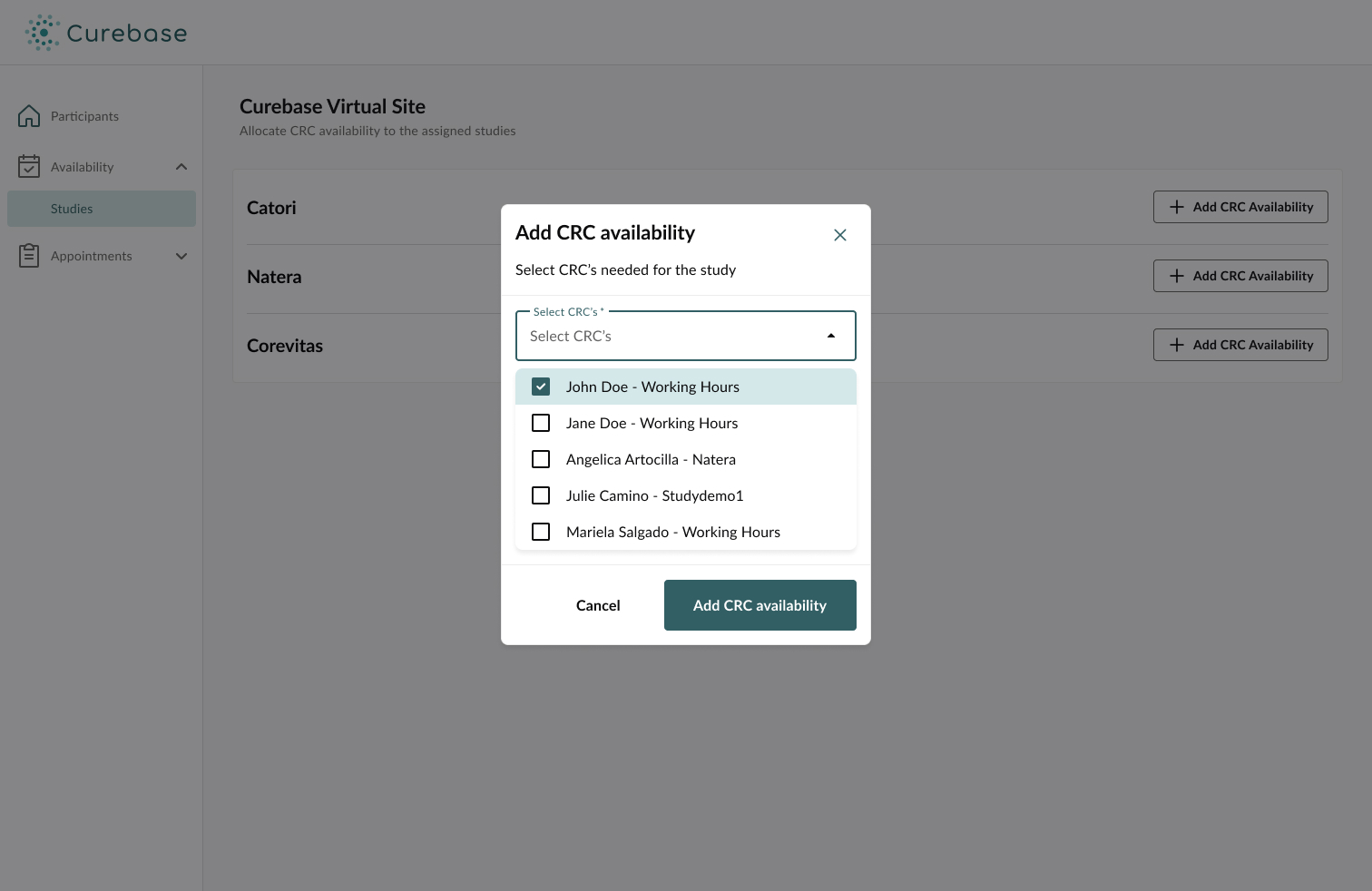 Add CRC Availability Modal-1