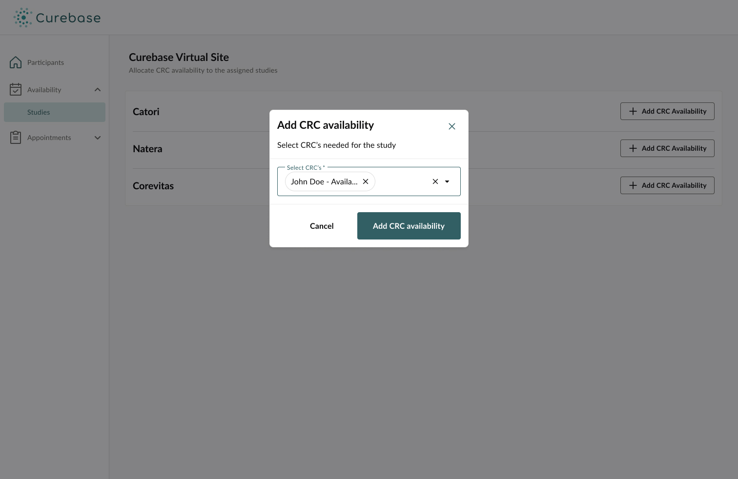 Add CRC Availability Modal-2