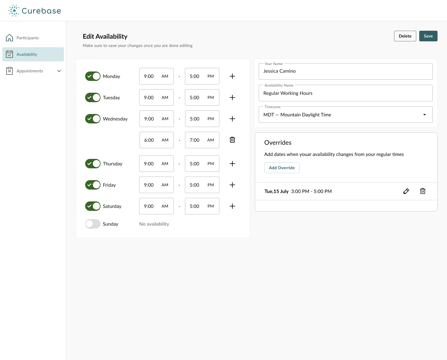 Overrideds and extra availability