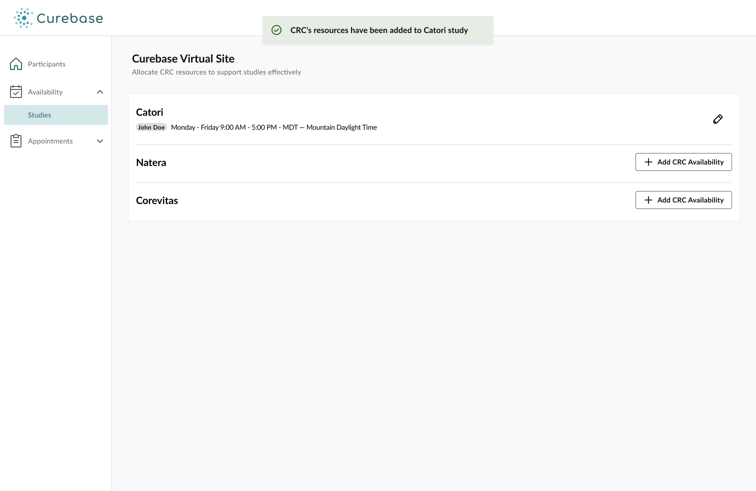 Study Availability Dashboard